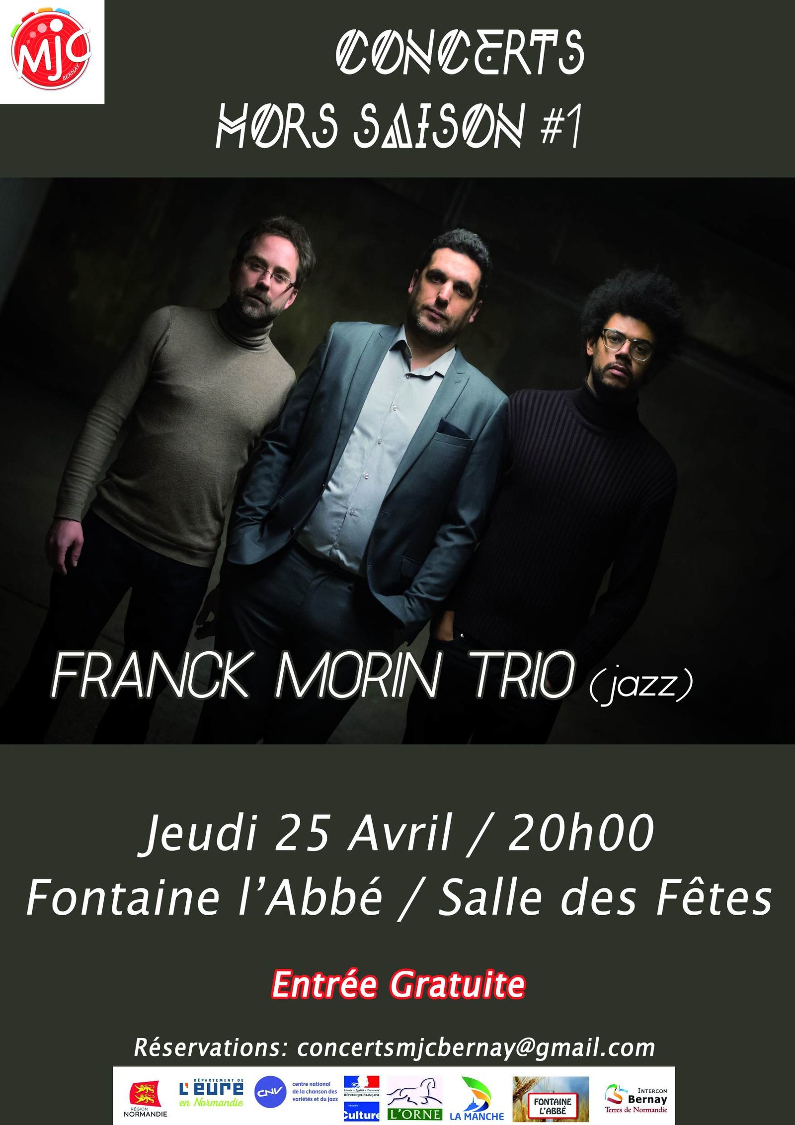 concert Mjc Franck morin trio 25 avril